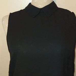 Who What Wear Sleeveless Sheer Black Top